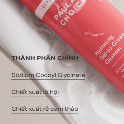 Sữa rửa mặt dạng gel làm sạch sâu Paula's Choice Defense Hydrating Gel-To-Cream Cleanser 198ml 2210 - Ảnh 3