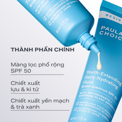 Kem chống nắng dưỡng ẩm da Paula's Choice Resist Youth-Extending Daily Hydrating Fluid Broad Spectrum SPF 50 15ml 7807 - Ảnh 4