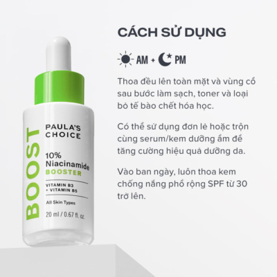 Tinh chất giúp thu nhỏ lỗ chân lông và làm sáng da Paula's Choice 10% Niacinamide Booster 20ml A7980 - Ảnh 3