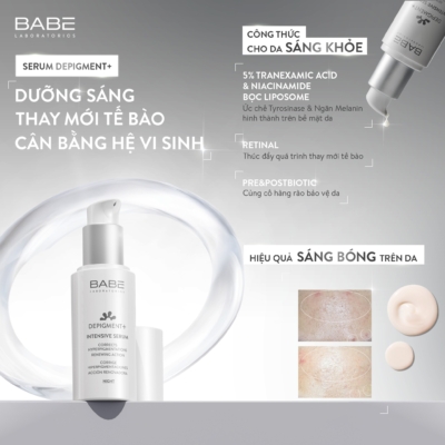 Alternative view of Babe Depigment+ Intensive Serum - Tinh chất dưỡng sáng da và làm mờ thâm nám (30ml)