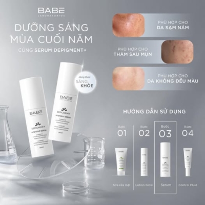 Babe Depigment+ Intensive Serum - Tinh chất dưỡng sáng da và làm mờ thâm nám (30ml) - Ảnh 5
