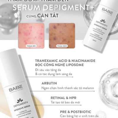 Babe Depigment+ Intensive Serum - Tinh chất dưỡng sáng da và làm mờ thâm nám (30ml) - Ảnh 4