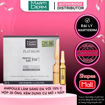 Ampoules 15% Vitamin C Nguyên Chất Chống Lão Hóa, Sáng Da, Cấp Ẩm - MartiDerm Platinum Photo Age HA+ - Ảnh 7